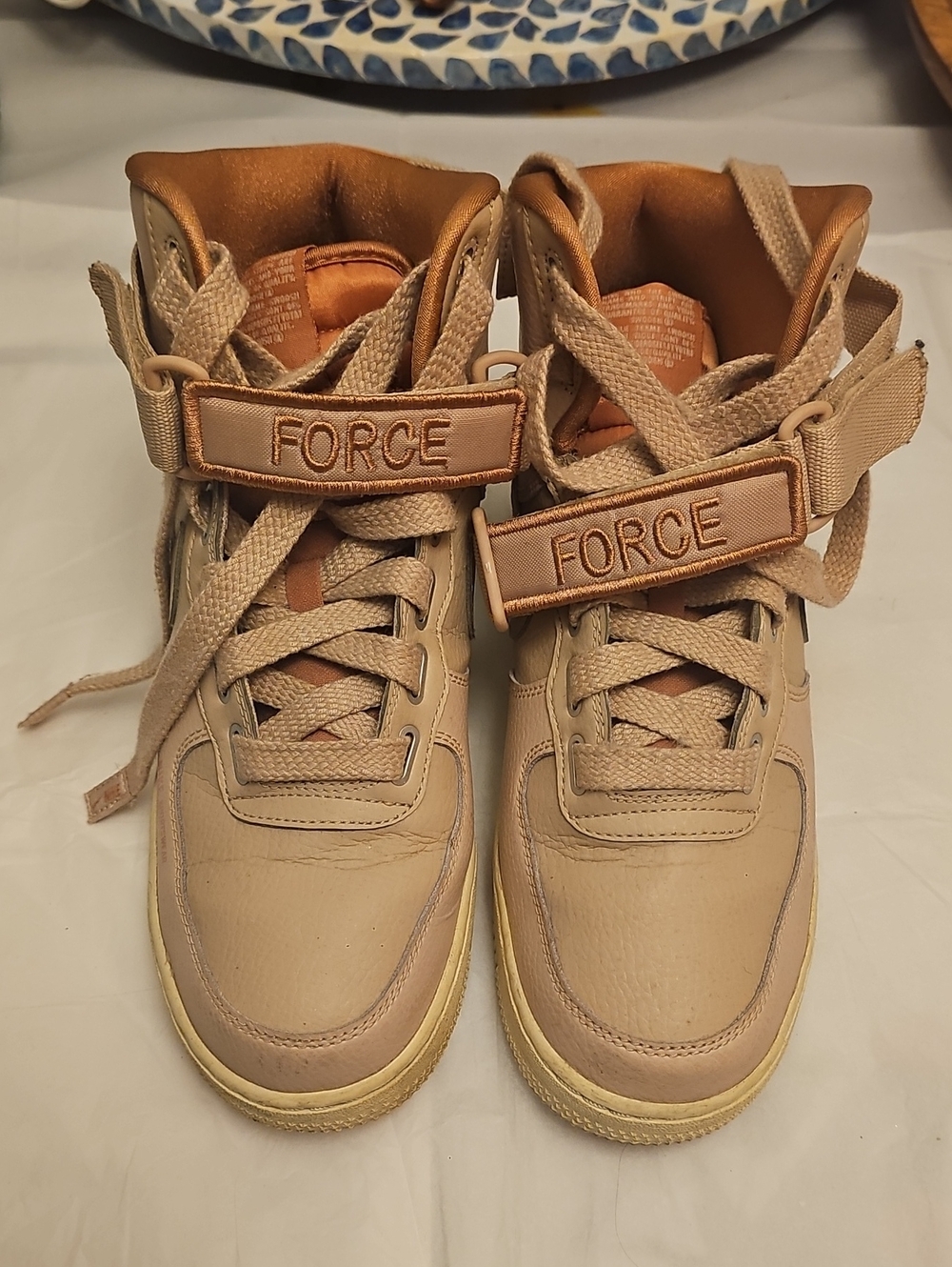 Nike Air Force 1 Utility High Top Sneakers Tan US 9